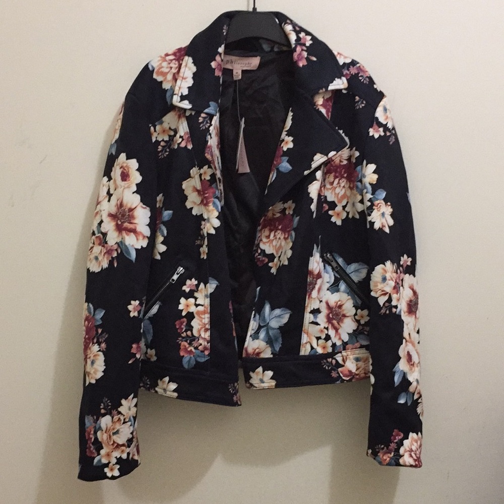 Philosophy floral printed jacket (sz M)